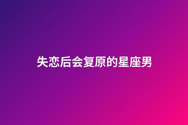 失恋后会复原的星座男-第1张-星座运势-玄机派