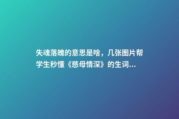 失魂落魄的意思是啥，几张图片帮学生秒懂《慈母情深》的生词“失魂落魄”-第1张-观点-玄机派