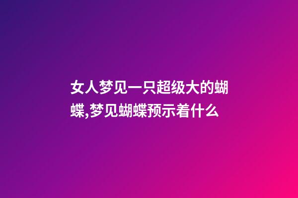 女人梦见一只超级大的蝴蝶,梦见蝴蝶预示着什么-第1张-观点-玄机派