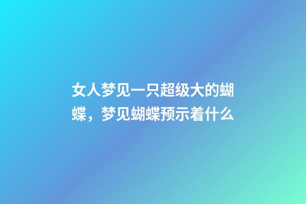 女人梦见一只超级大的蝴蝶，梦见蝴蝶预示着什么-第1张-观点-玄机派