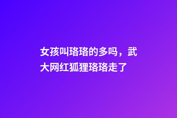 女孩叫珞珞的多吗，武大网红狐狸珞珞走了-第1张-观点-玄机派