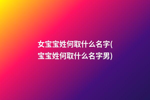 女宝宝姓何取什么名字(宝宝姓何取什么名字男)