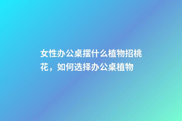 女性办公桌摆什么植物招桃花，如何选择办公桌植物