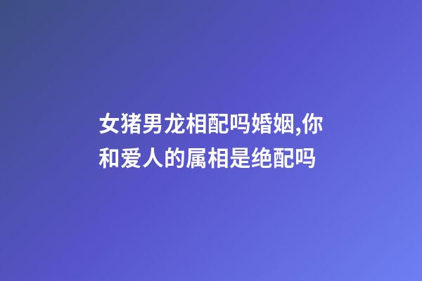 女猪男龙相配吗婚姻,你和爱人的属相是绝配吗-第1张-观点-玄机派