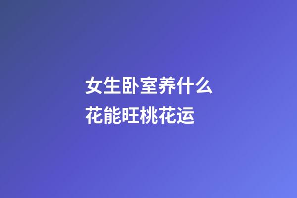 女生卧室养什么花能旺桃花运