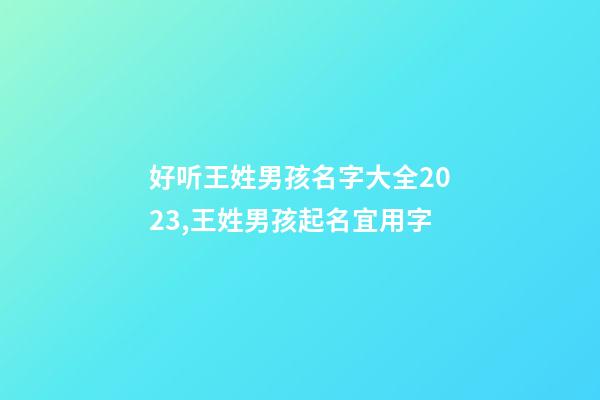 好听王姓男孩名字大全2023,王姓男孩起名宜用字