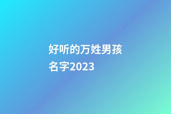 好听的万姓男孩名字2023