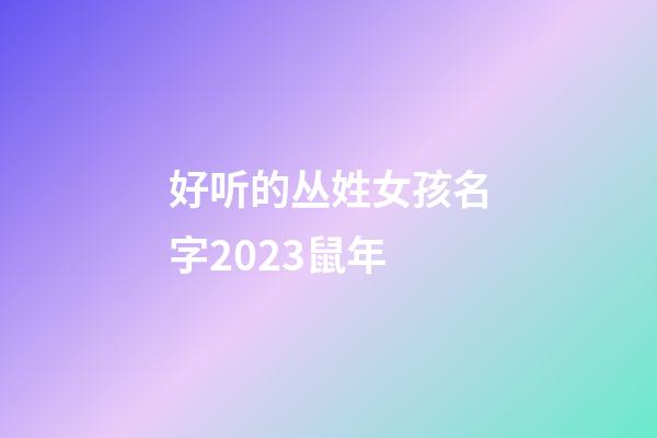 好听的丛姓女孩名字2023鼠年