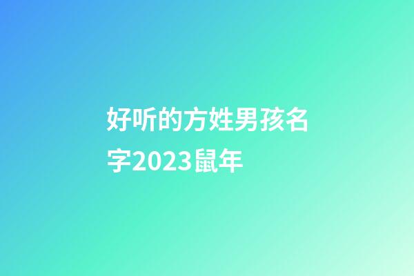 好听的方姓男孩名字2023鼠年