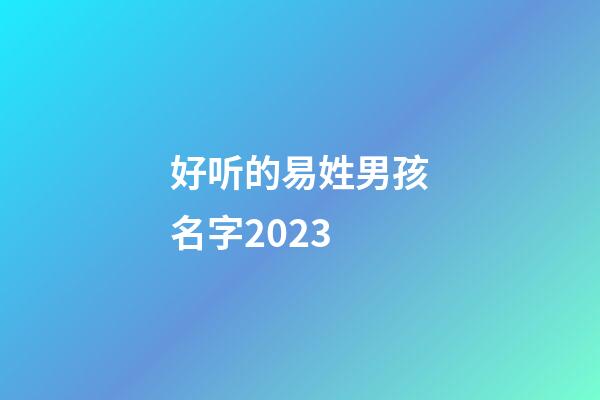 好听的易姓男孩名字2023