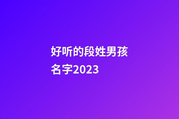 好听的段姓男孩名字2023