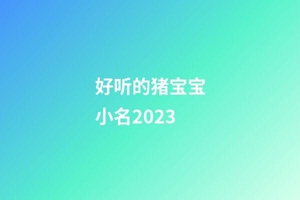 好听的猪宝宝小名2023