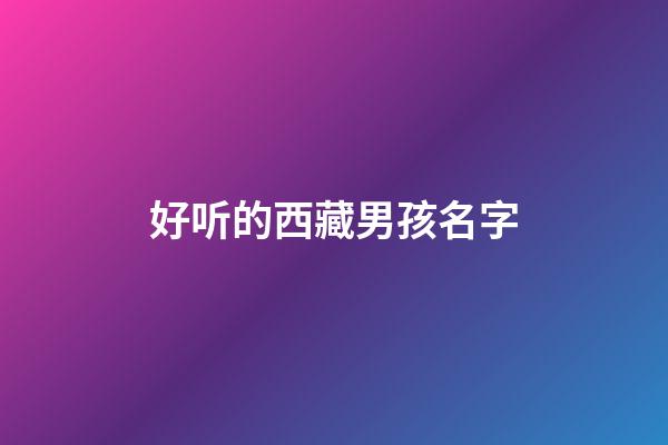 好听的西藏男孩名字(西藏人取名字怎么取的)-第1张-男孩起名-玄机派