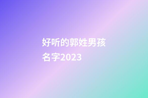好听的郭姓男孩名字2023
