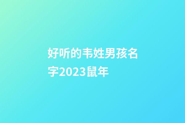 好听的韦姓男孩名字2023鼠年