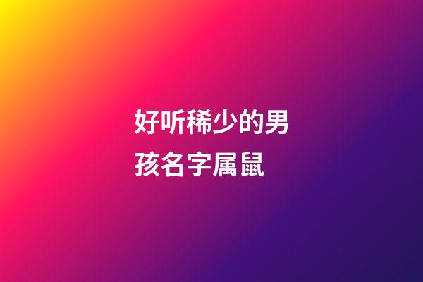 好听稀少的男孩名字属鼠(属鼠名字男孩名字)-第1张-男孩起名-玄机派