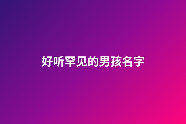 好听罕见的男孩名字
