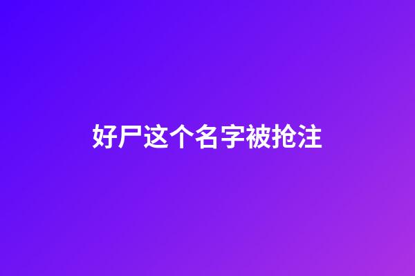 好尸这个名字被抢注