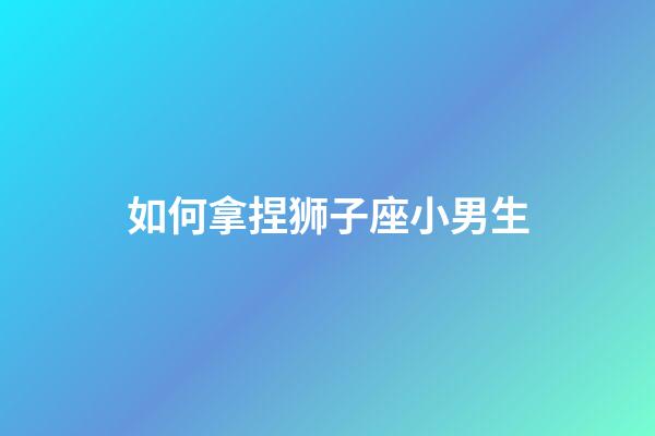 如何拿捏狮子座小男生-第1张-星座运势-玄机派