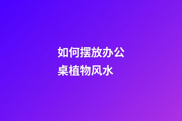 如何摆放办公桌植物风水