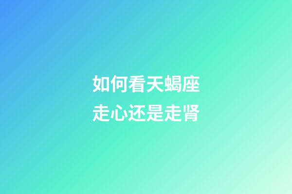 如何看天蝎座走心还是走肾-第1张-星座运势-玄机派