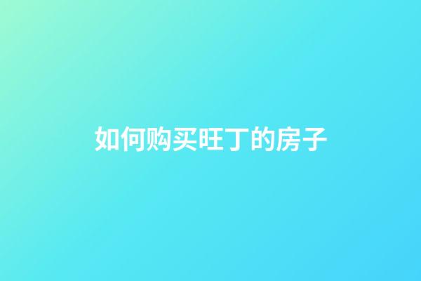 如何购买旺丁的房子