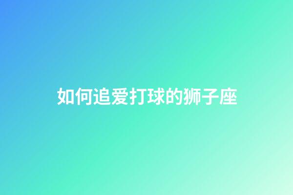 如何追爱打球的狮子座-第1张-星座运势-玄机派