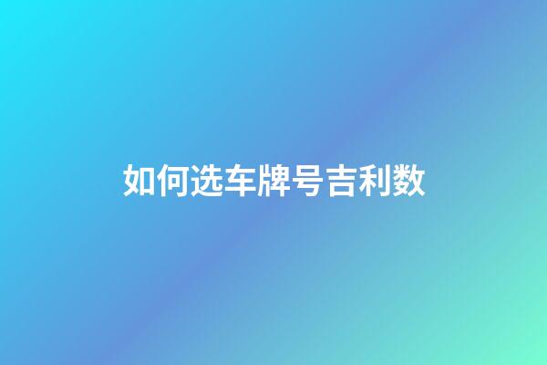 如何选车牌号吉利数