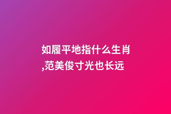 如履平地指什么生肖,范美俊寸光也长远-第1张-观点-玄机派
