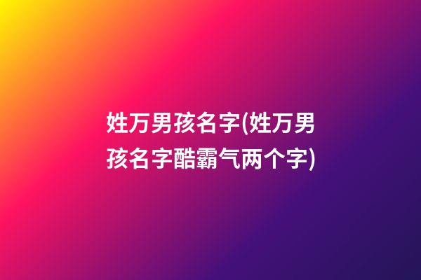 姓万男孩名字(姓万男孩名字酷霸气两个字)