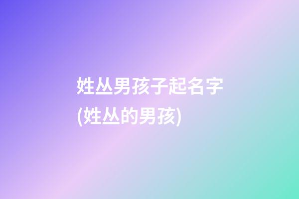 姓丛男孩子起名字(姓丛的男孩)