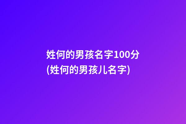 姓何的男孩名字100分(姓何的男孩儿名字)