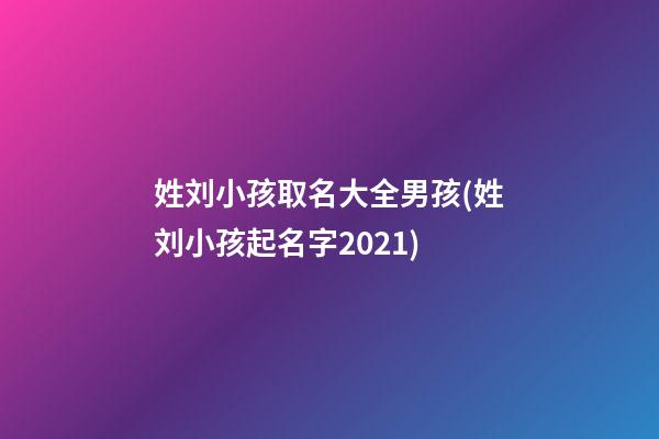 姓刘小孩取名大全男孩(姓刘小孩起名字2021)