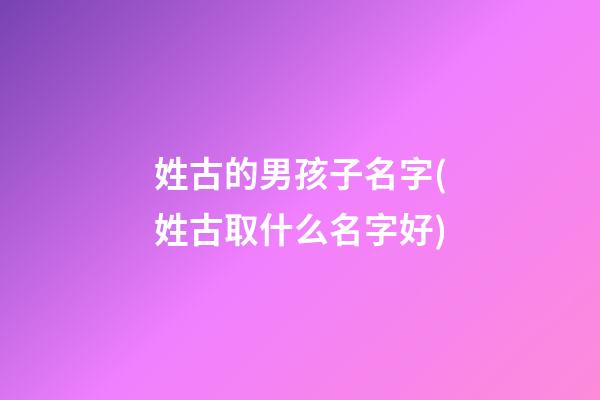 姓古的男孩子名字(姓古取什么名字好)