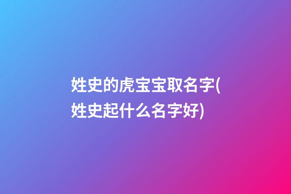 姓史的虎宝宝取名字(姓史起什么名字好)