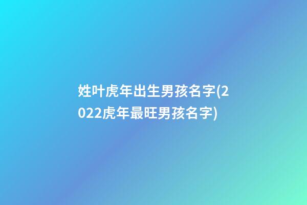 姓叶虎年出生男孩名字(2022虎年最旺男孩名字)