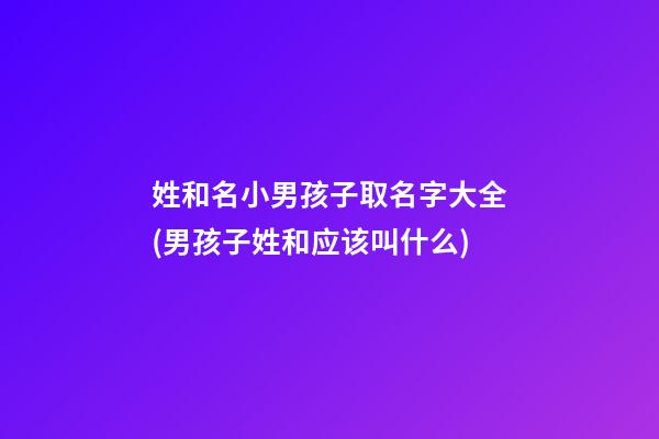 姓和名小男孩子取名字大全(男孩子姓和应该叫什么)