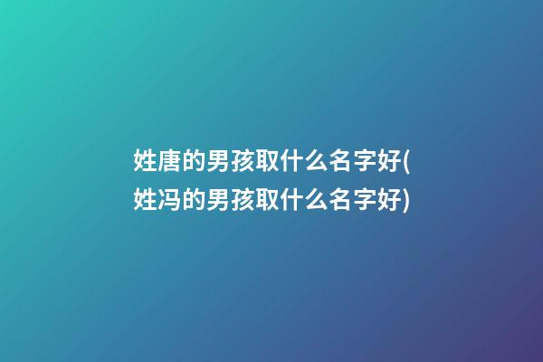 姓唐的男孩取什么名字好(姓冯的男孩取什么名字好)