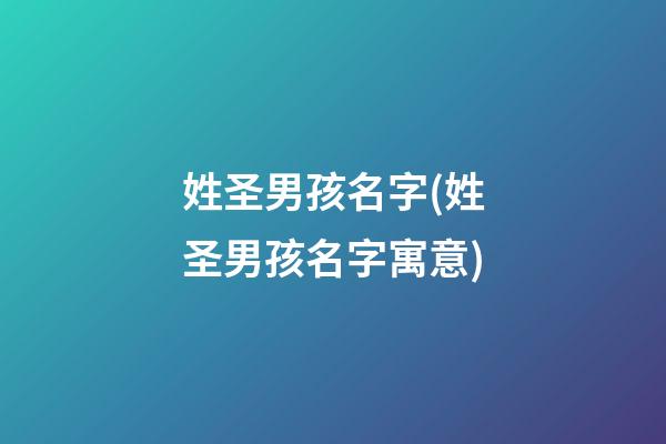 姓圣男孩名字(姓圣男孩名字寓意)