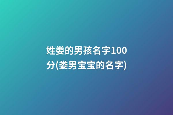 姓娄的男孩名字100分(娄男宝宝的名字)