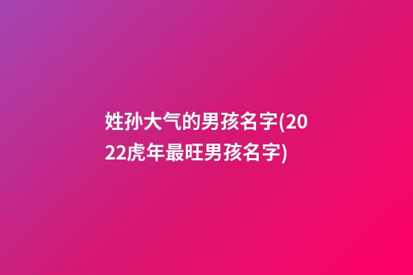 姓孙大气的男孩名字(2022虎年最旺男孩名字)