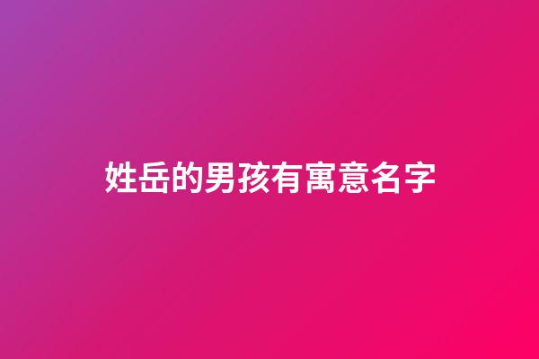 姓岳的男孩有寓意名字