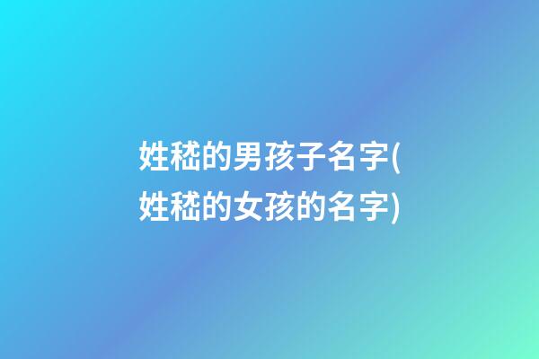 姓嵇的男孩子名字(姓嵇的女孩的名字)