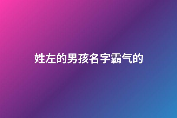 姓左的男孩名字霸气的