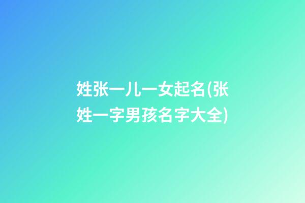 姓张一儿一女起名(张姓一字男孩名字大全)