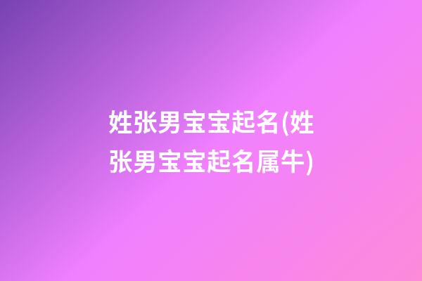 姓张男宝宝起名(姓张男宝宝起名属牛)