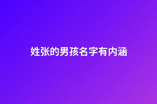 姓张的男孩名字有内涵