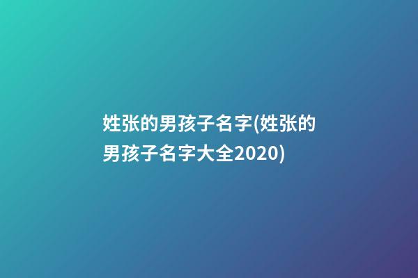 姓张的男孩子名字(姓张的男孩子名字大全2020)