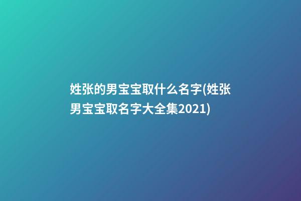 姓张的男宝宝取什么名字(姓张男宝宝取名字大全集2021)