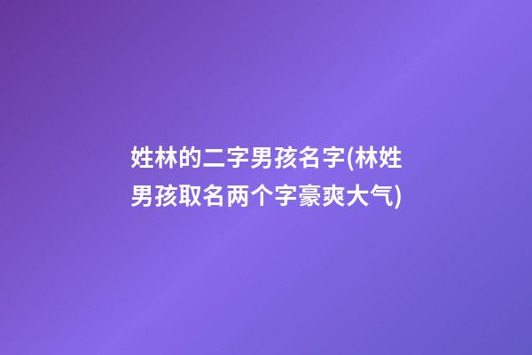 姓林的二字男孩名字(林姓男孩取名两个字豪爽大气)